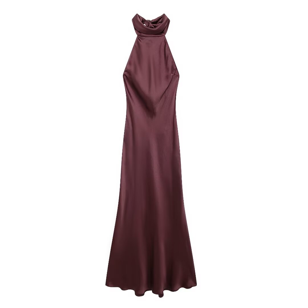 Autumn Collar Satin dress