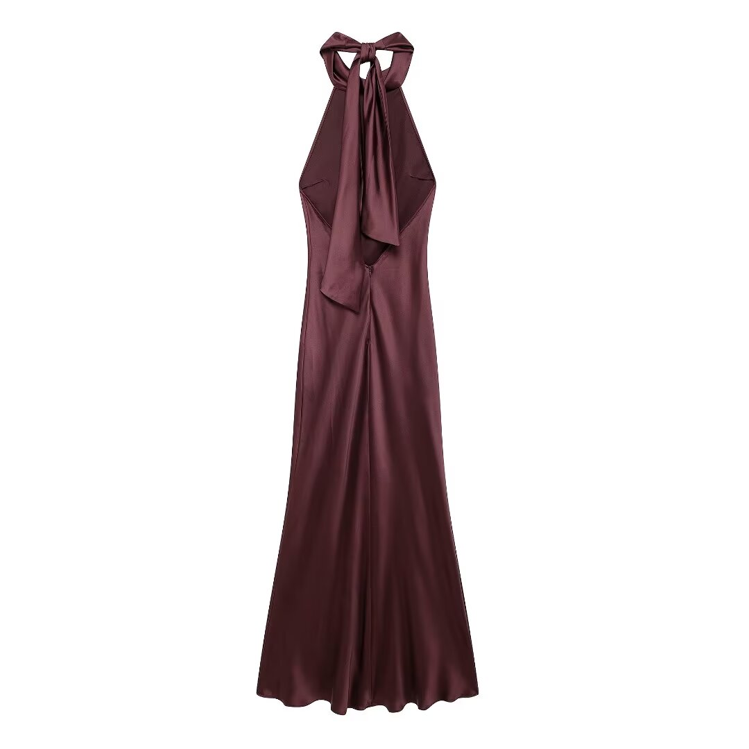 Autumn Collar Satin dress