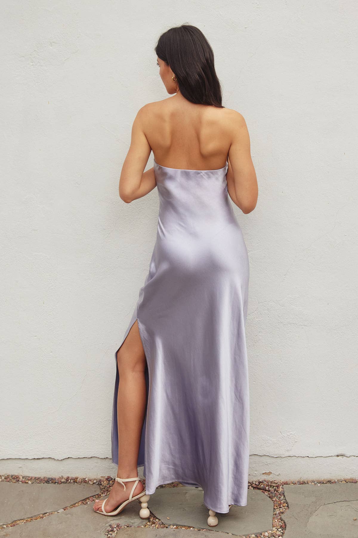 Strapless Ice Lavender Maxi Dress