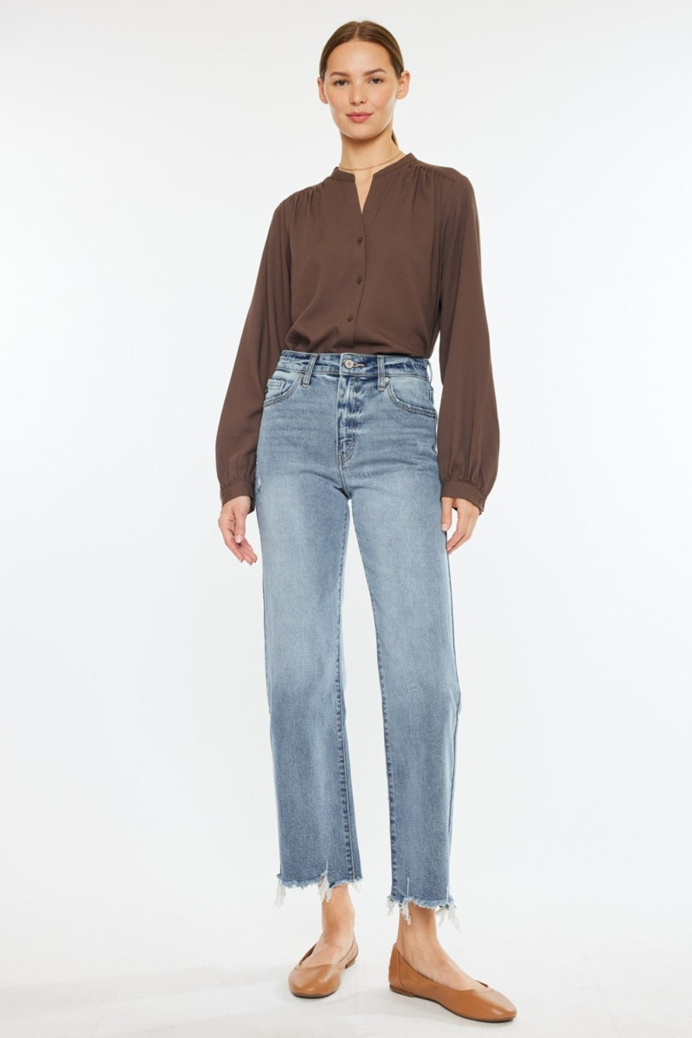 Kancan High Rise Slim Wide Leg Jeans