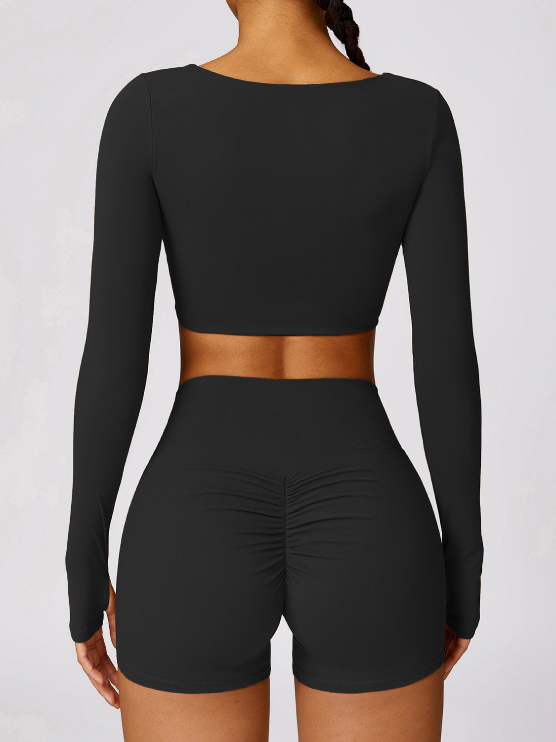 Twisted V-Neck Long Sleeve Active Top